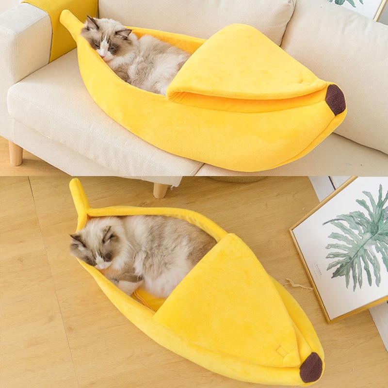 Fun Banana Cat Bed Bed